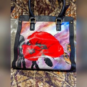 Genuine Leather Hand painted handbag